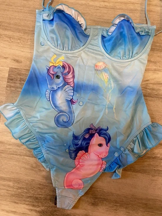 RARE Dolls Kill x My Little Pony mermaid Aquatic Soul One Piece Swimsuit- NWOT - Picture 7 of 16